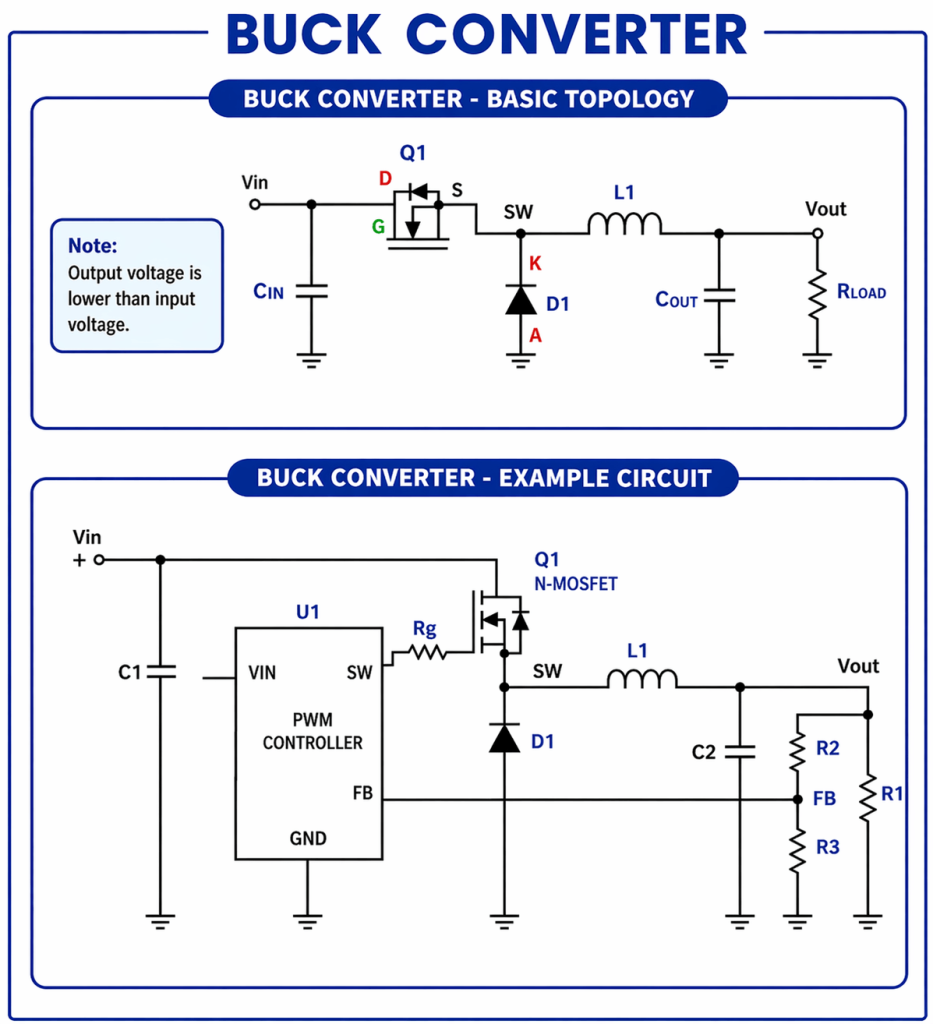 Output Inductor integrated into a typical BUCK power supply circuit
